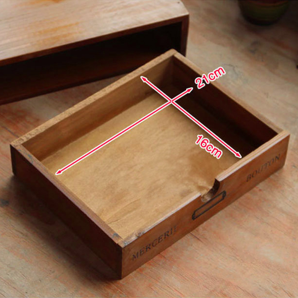 Vintage Wooden Jewelry Box with Drawer, 3-in-1 Organizer